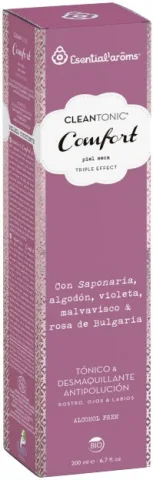 Lotiune tonica si demachiant bio pentru fata, ochi si buze, Cleantonic Comfort, 200ml Esentialaroms