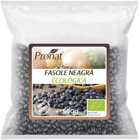 Fasole neagra bio, 500g Pronat