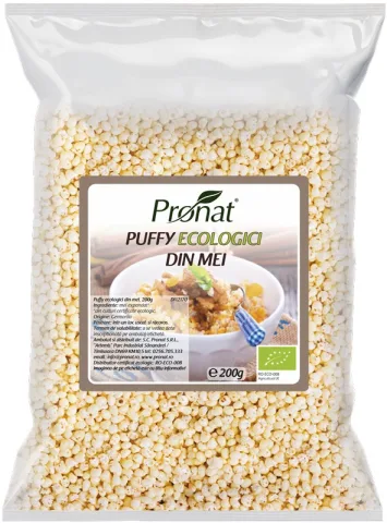 Puffy bio din mei expandat natur, 200g Pronat
