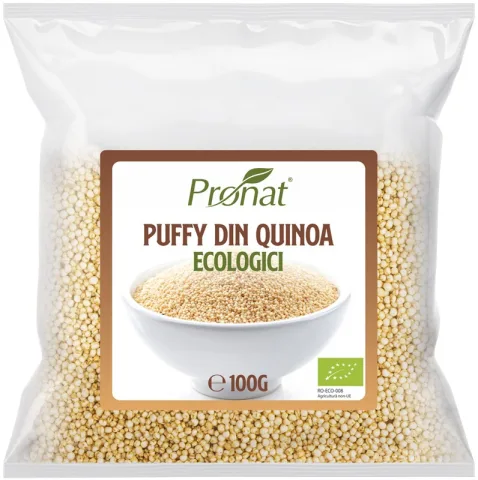 Puffy bio din quinoa, 100g Pronat