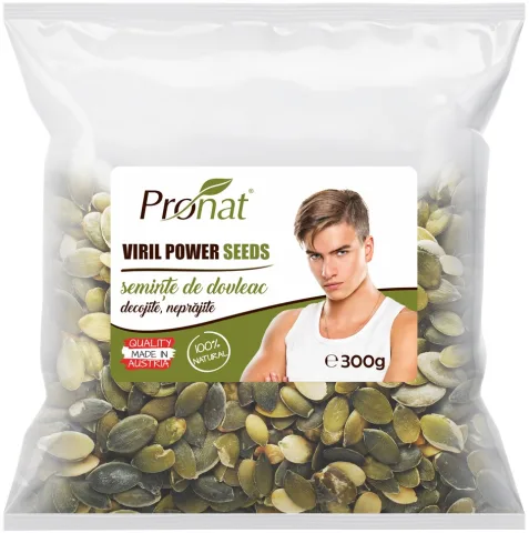 Viril Power Seeds seminte de dovleac decojite, natur, 300g Pronat