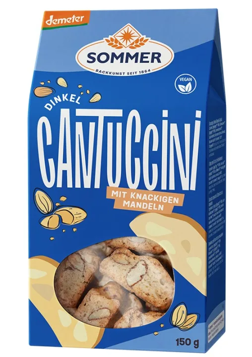 Cantuccini bio crocant din grau spelta cu migdale, demeter 150g Sommer