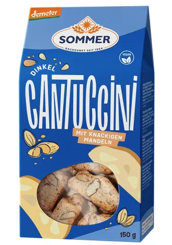 Cantuccini bio crocant din grau spelta cu migdale, demeter 150g Sommer