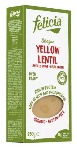 Lasagna bio din linte galbena, 250g Felicia