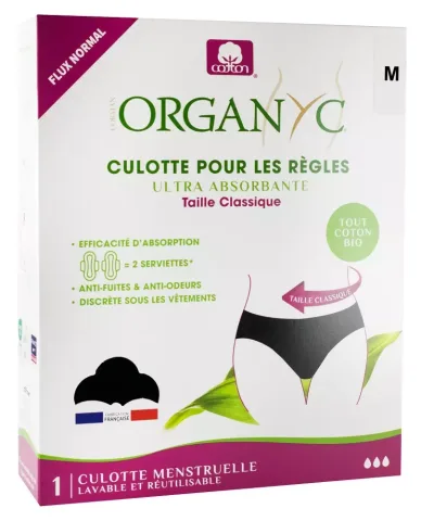 Lenjerie intima pentru perioada menstruala, talie clasica, marimea M, Organyc