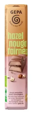 Baton de ciocolata bio si fairtrade Praline Noisette, 37.5g Gepa