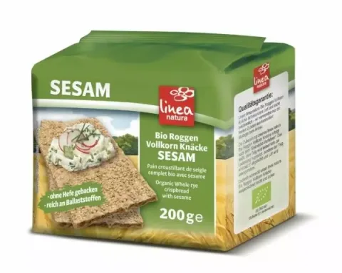 Paine bio crocanta din faina integrala de secara cu susan, 200g Linea Natura