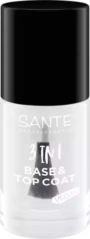 Lac de unghii 3 in 1, baza si top coat, 8ml Sante