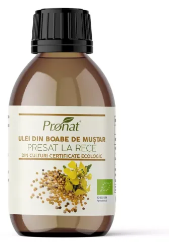 Ulei bio din boabe de mustar presat la rece, 100ml Pronat