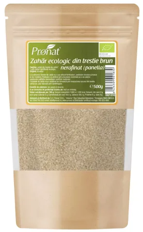 Zahar brun bio din trestie de zahar, -Panela 500g Pronat