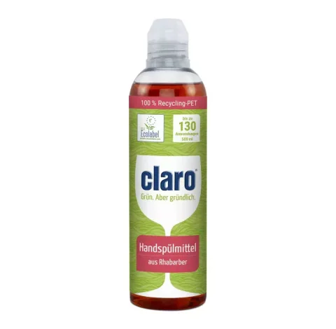 Detergent lichid ecologic pentru spalarea manuala a vaselor, cu rubarba, 500ml Claro