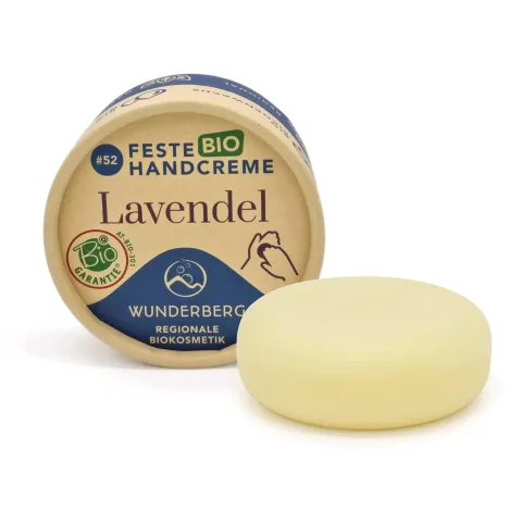 Cremă bio solidă de mâini – Lavandă, 75g Wunderberg