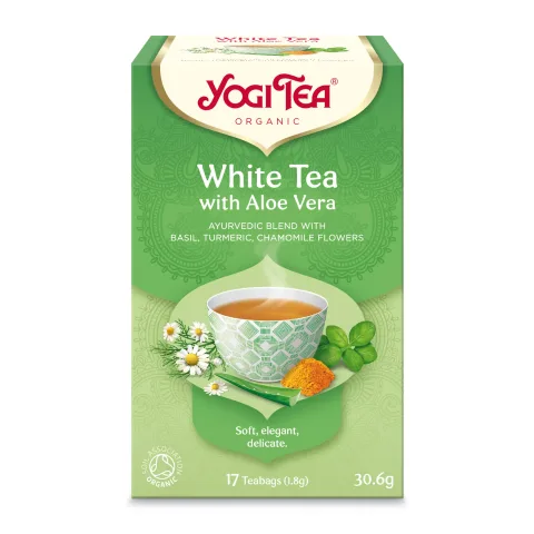 Ceai bio alb cu aloe vera, 17 pliculete 30.6g Yogi Tea