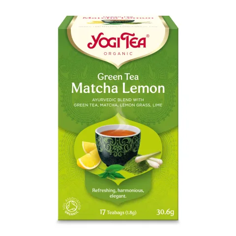 Ceai bio Verde cu matcha si lamaie, 17 pliculete 30.6g Yogi Tea