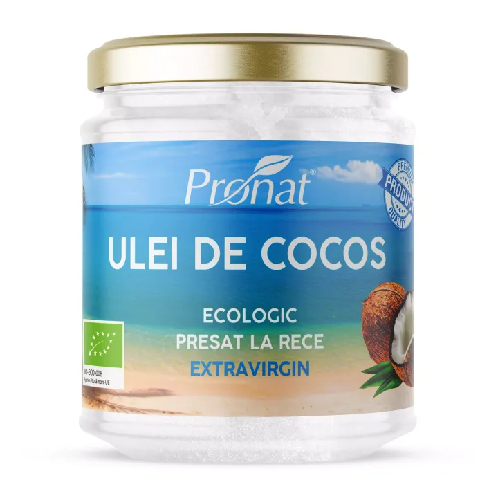 Ulei de cocos extravirgin bio presat la rece 200ml Pronat