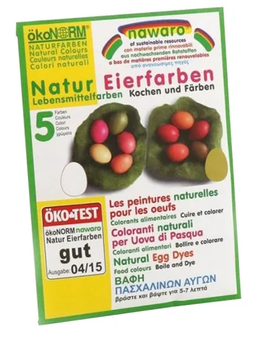 Vopsea naturala pentru oua - 5 culori x4g Okonorm