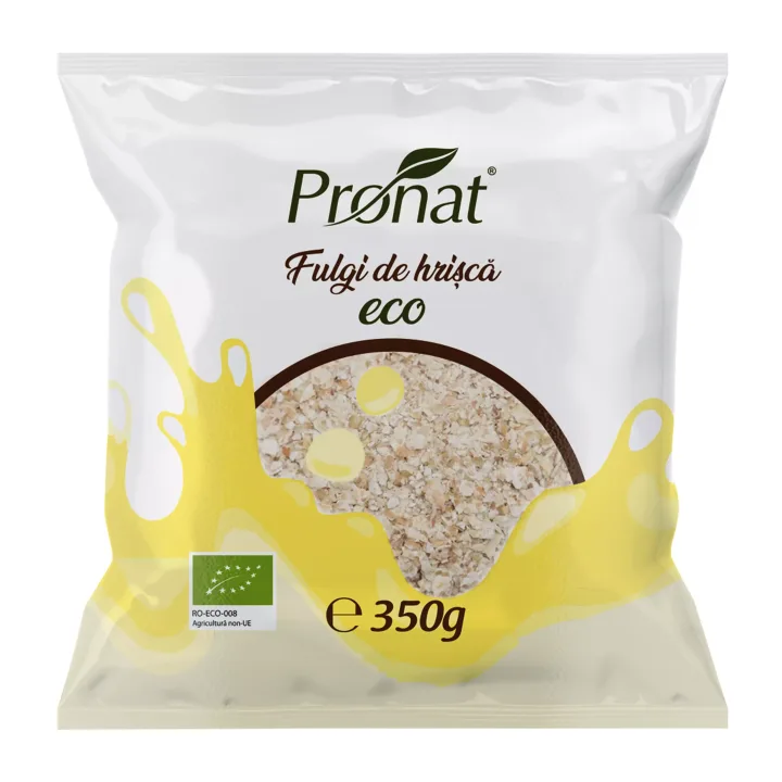 Fulgi de hrisca bio, 350g Pronat