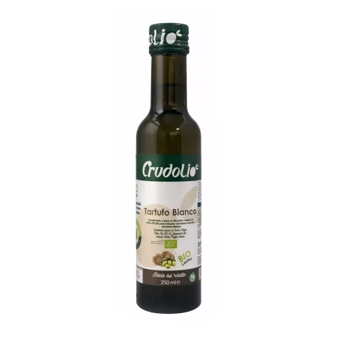 Ulei bio de măsline extravirgin aromatizat cu trufe albe, 250ml Crudolio