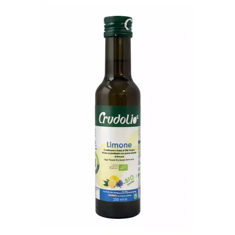 Ulei bio de in aromatizat cu lămâie, 250ml Crudolio