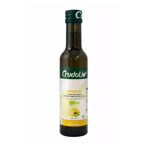 Ulei bio de măsline extravirgin aromatizat cu lămâie, 250ml Crudolio