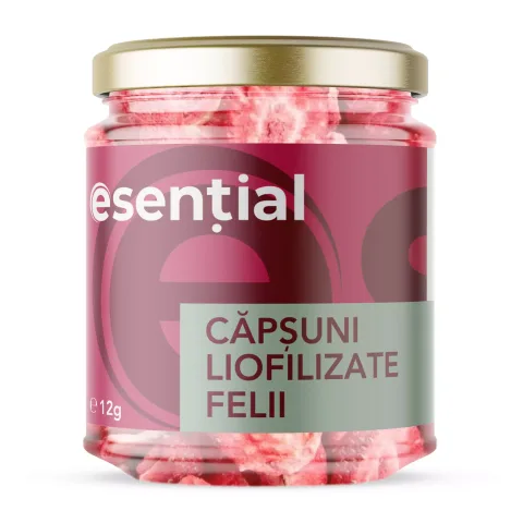 Căpșuni liofilizate felii, 12g Esential