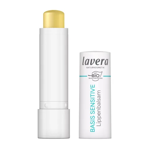 Balsam de buze Sensitive bio cu ulei de jojoba si ulei de migdale, 4.5g Lavera