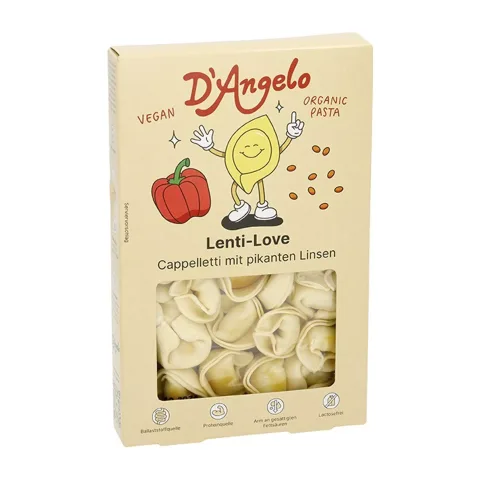 Cappelletti bio din spelta cu linte, 250g D'angelo