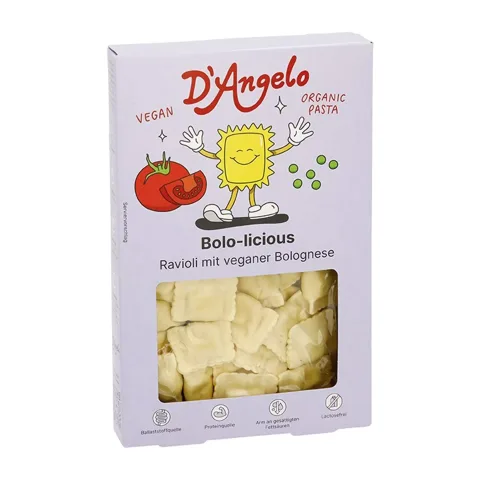 Bolo-licios Paste Ravioli Bolognese bio vegane, 250g D`Angelo