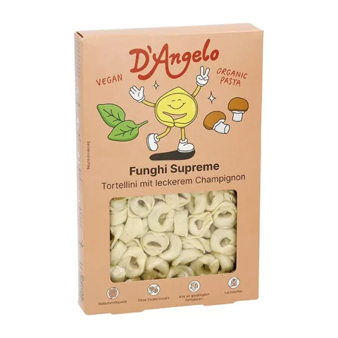 Tortellini bio cu ciuperci champignon, 250g D'angelo Pasta
