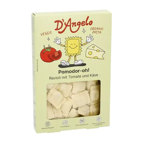 Ravioli bio cu rosii si branza, 250g D'angelo
