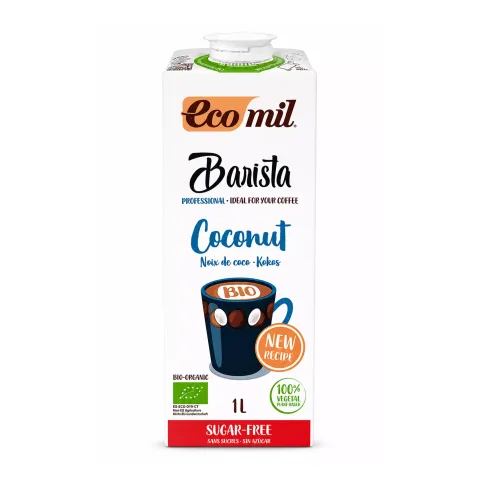 Barista, bautura vegetala bio de cocos, pentru cafea, 1L Ecomil