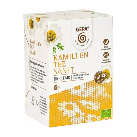 Ceai de mușețel bio și fairtrade, 20 pliculete a 1,5 g / 30g Gepa