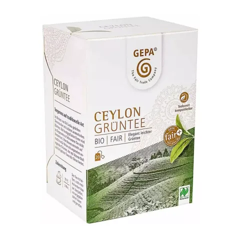 Ceai verde Ceylon bio și fairtrade, 20 pliculete a 2 g / 40g Gepa
