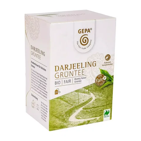 Ceai verde Darjeeling bio și fairtrade, 20 pliculete a 2 g / 40g Gepa