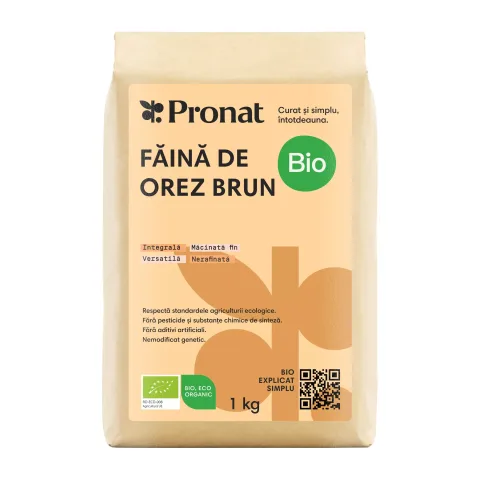 Faina de orez brun bio, 1kg Pronat