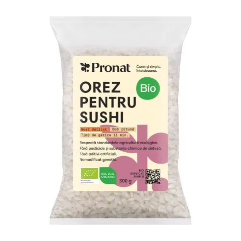 Orez bio pentru sushi, 300g Pronat