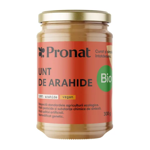 Unt de arahide bio, 300g Pronat