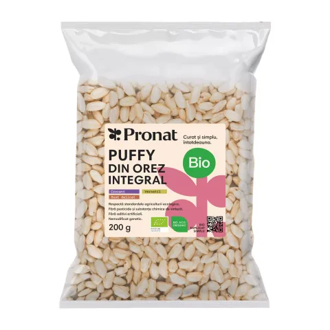 Puffy bio din orez expandat natur, 200g Pronat