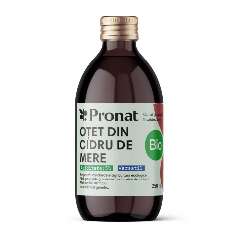 Otet bio din cidru de mere 5% aciditate, 250ml Pronat