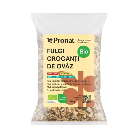 Fulgi crocanti bio de ovaz 250g Pronat