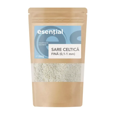 Sare celtica fina, nerafinată, neiodata, 250g Esential