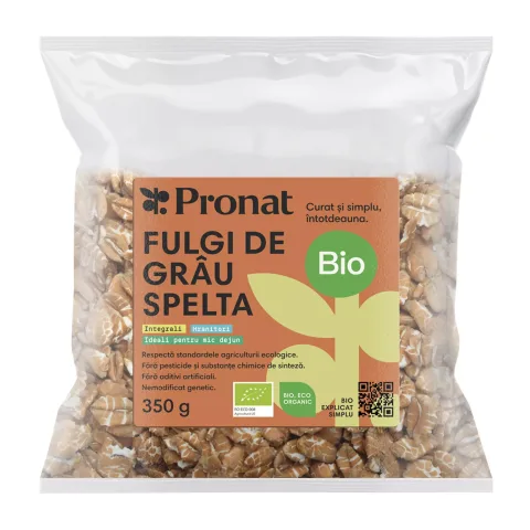Fulgi bio de grâu spelta, 350g Pronat