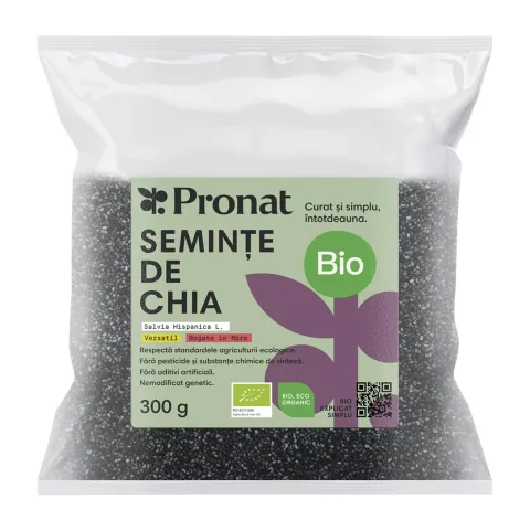Seminte de chia bio, 300g Pronat