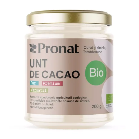 Unt de cacao bio, 200g Pronat