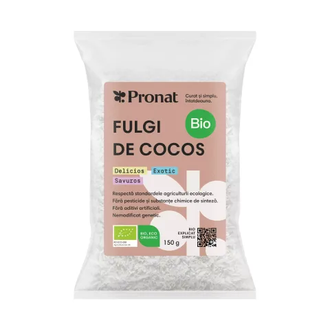 Fulgi bio de cocos, 150g Pronat