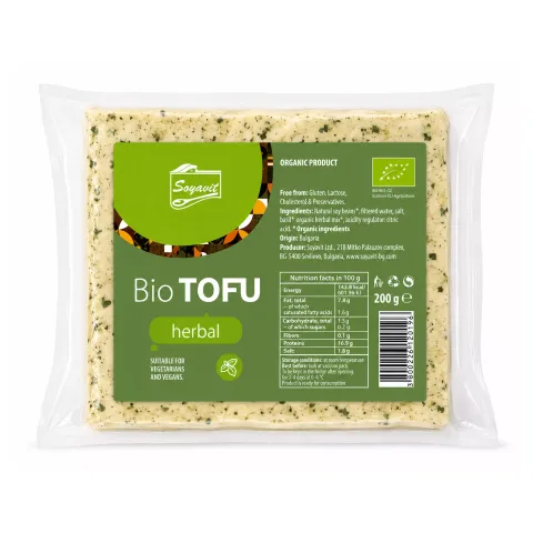 Tofu bio cu verdeturi, 200g Soyavit