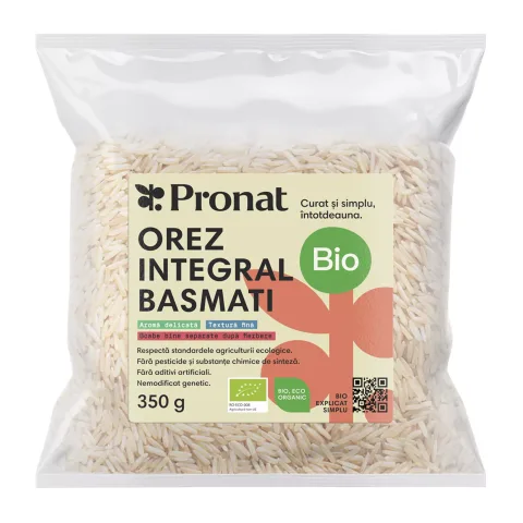 Orez integral basmati bio, 350g Pronat
