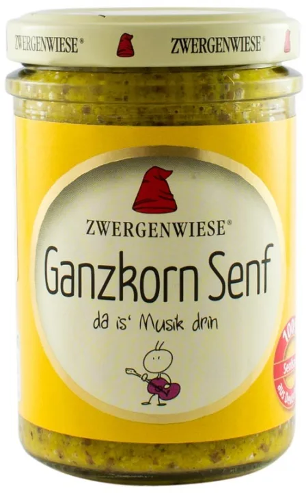 Mustar bio cu seminte de mustar intregi, 160ml Zwergenwiese