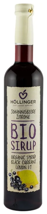 Sirop bio din coacaze negre cu lamaie, 500ml Hollinger