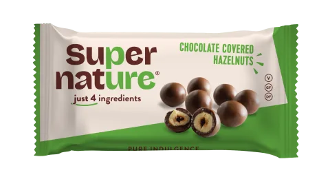 Bomboane de Ciocolata cu Alune de Padure BIO 40G Super Nature